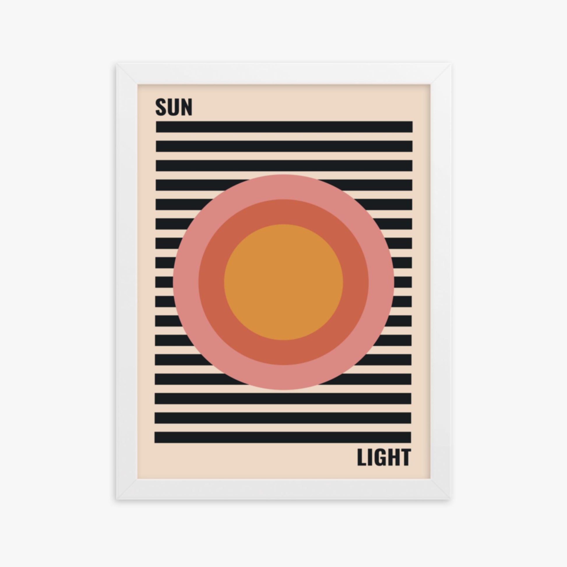 Modern illustration: Pastel Sun 30x40 cm Poster With White Frame Frame