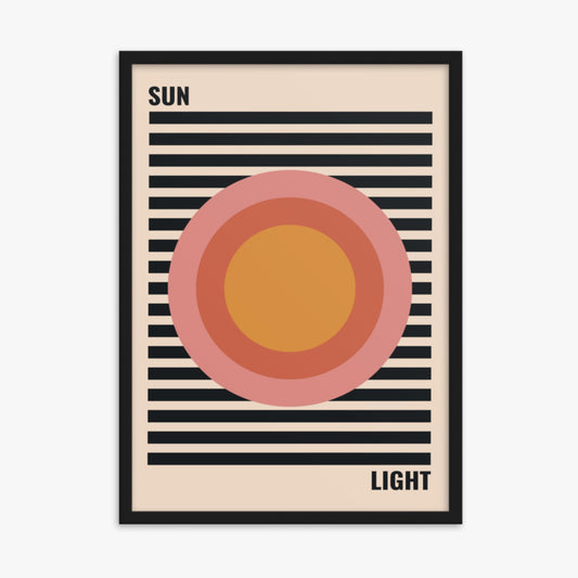 Modern illustration: Pastel Sun 50x70 cm Poster With Black Frame Frame