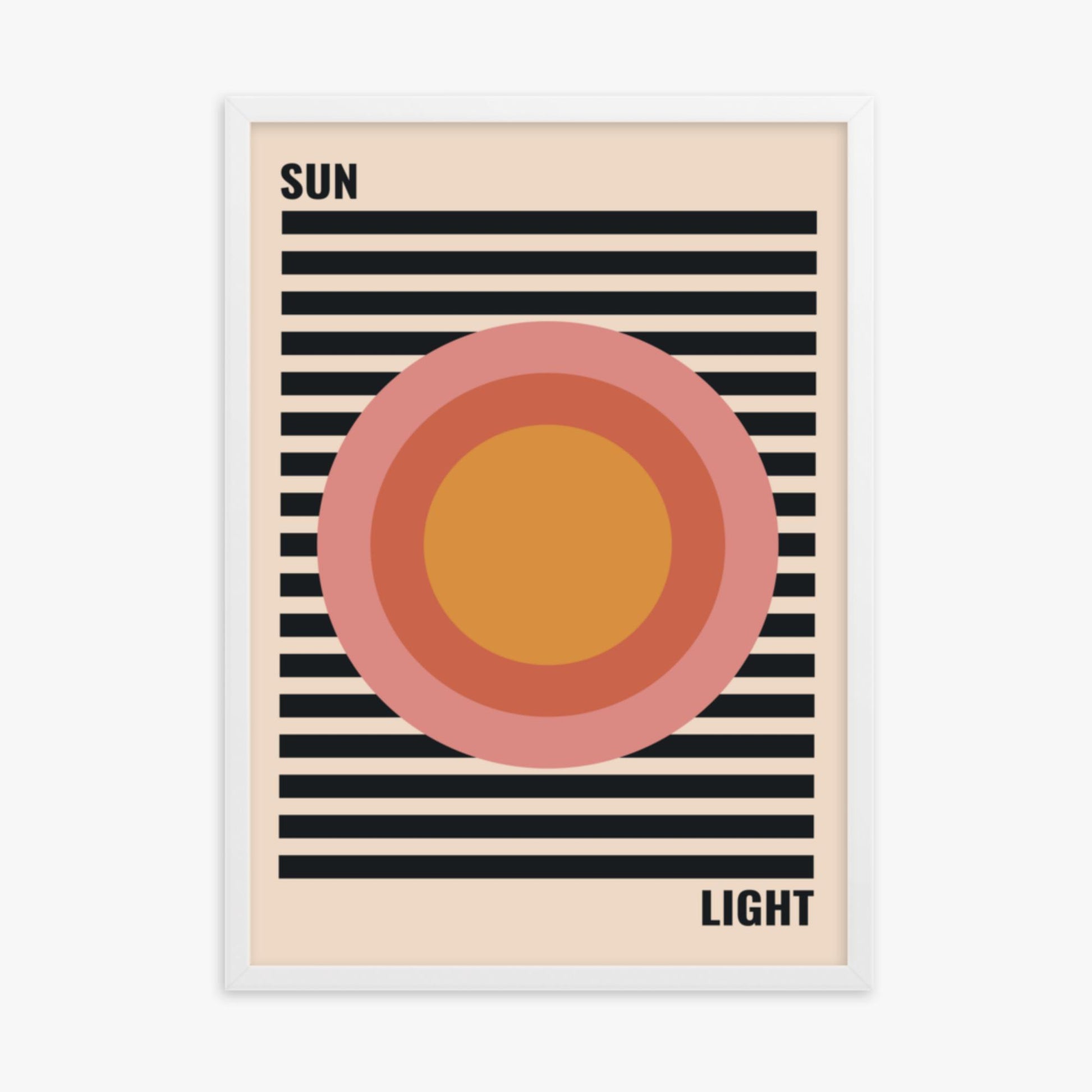 Modern illustration: Pastel Sun 50x70 cm Poster With White Frame Frame
