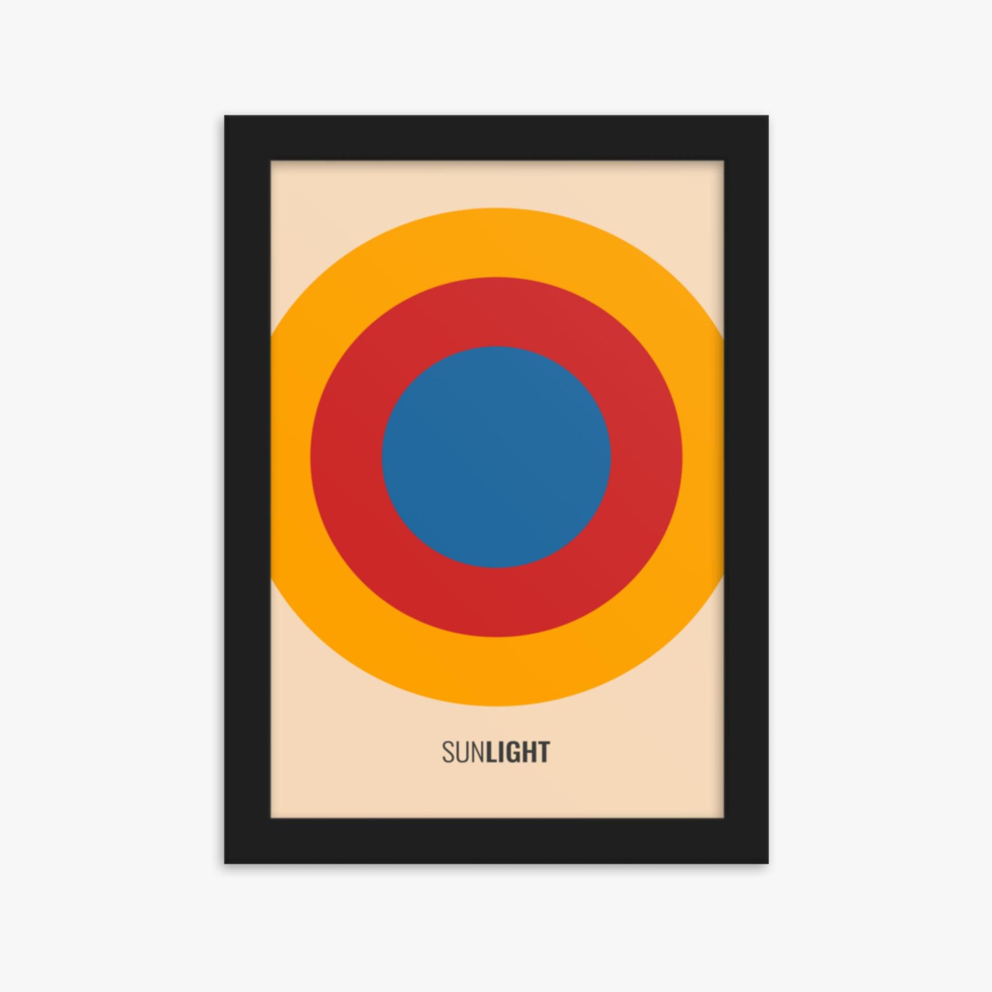 Modern illustration: Summer Sun 21x30 cm Poster With Black Frame Frame
