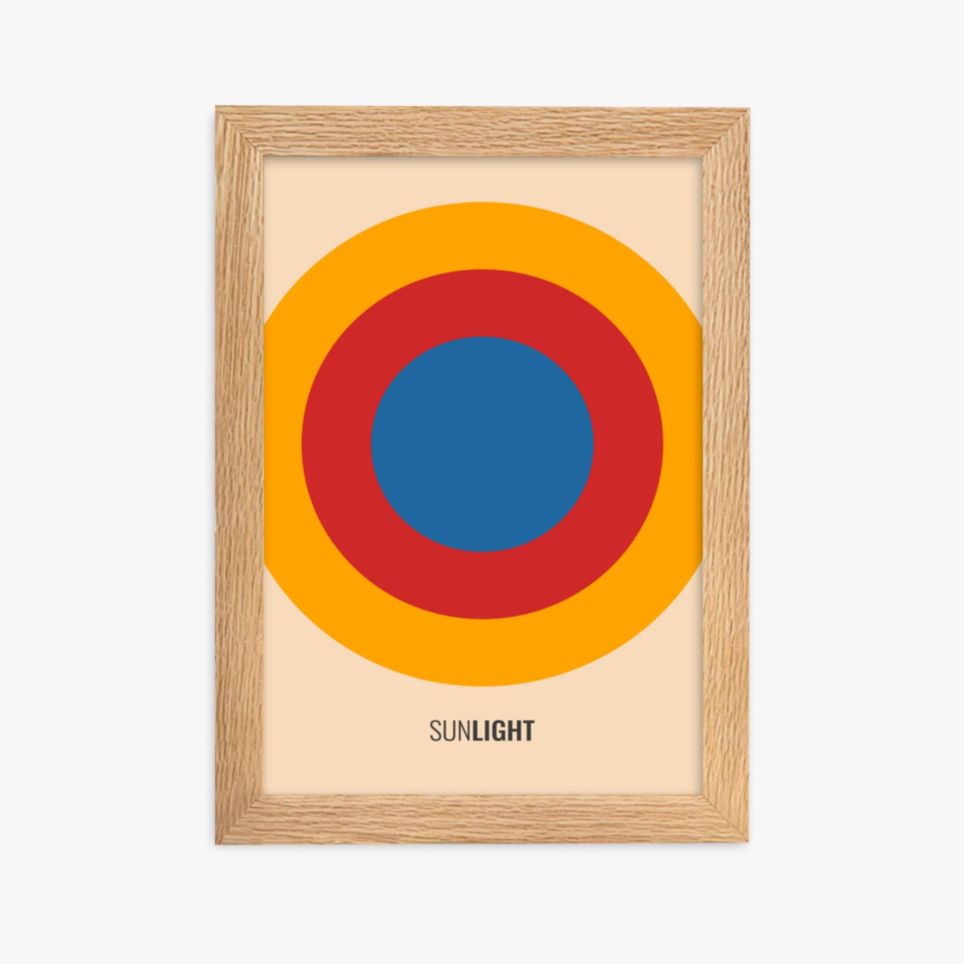 Modern illustration: Summer Sun 21x30 cm Poster With Oak Frame Frame