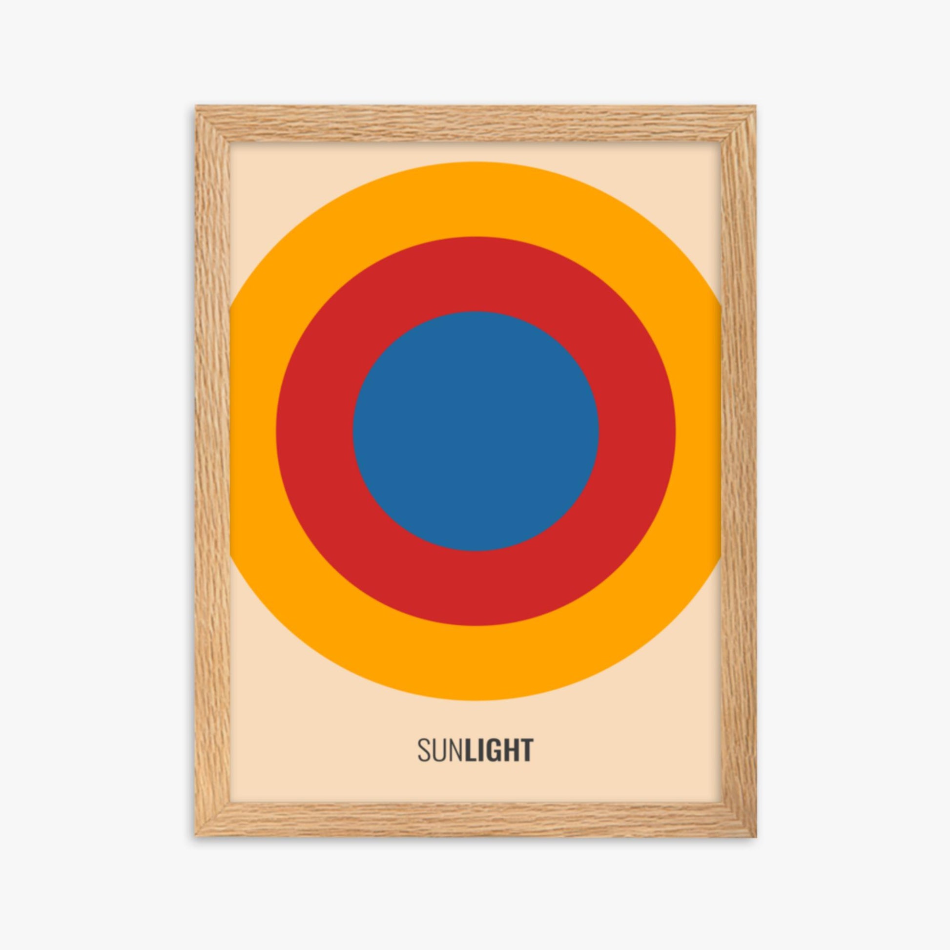 Modern illustration: Summer Sun 30x40 cm Poster With Oak Frame Frame