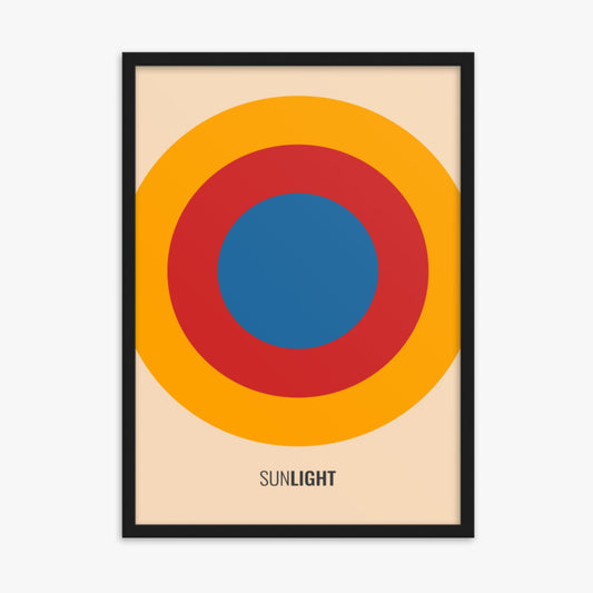 Modern illustration: Summer Sun 50x70 cm Poster With Black Frame Frame
