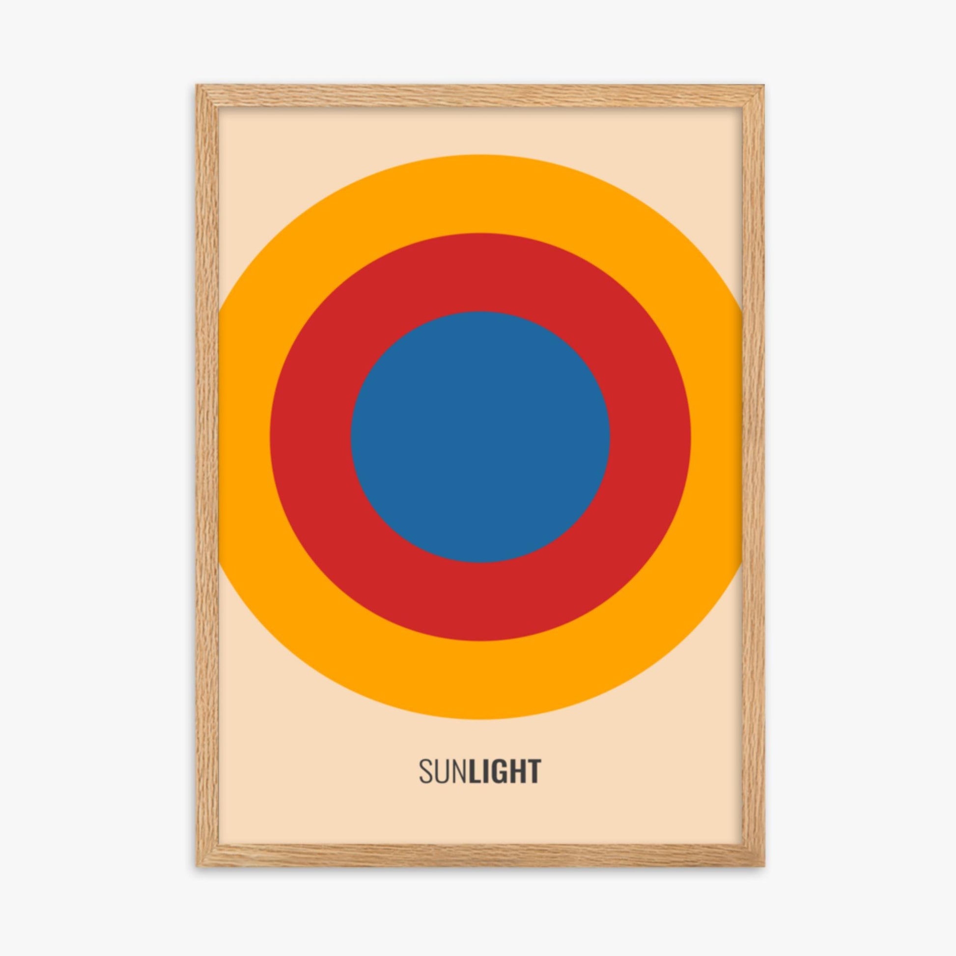 Modern illustration: Summer Sun 50x70 cm Poster With Oak Frame Frame