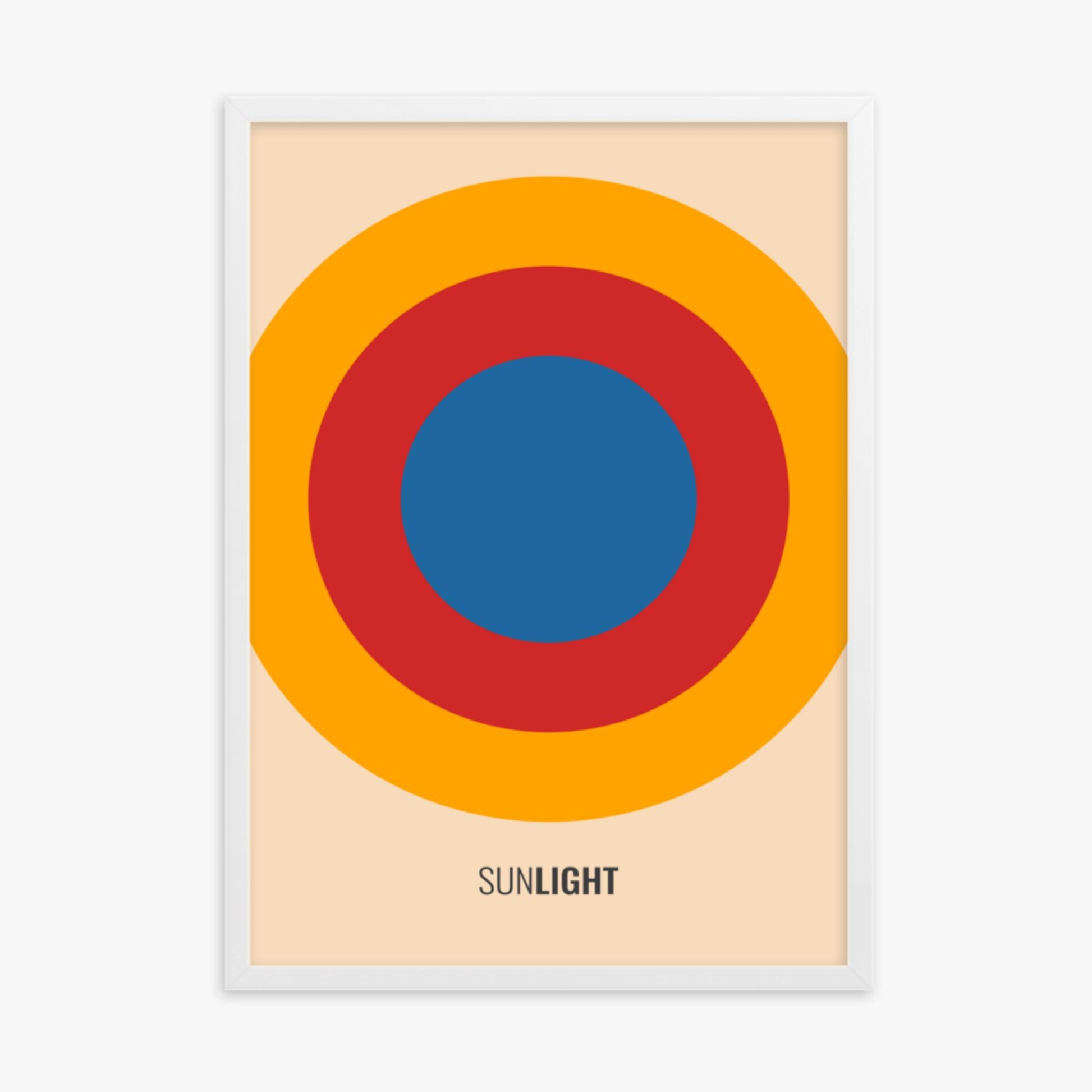Modern illustration: Summer Sun 50x70 cm Poster With White Frame Frame