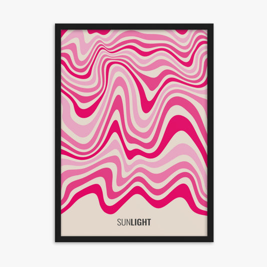 Modern illustration: Waves of Light 50x70 cm Poster With Black Frame Frame