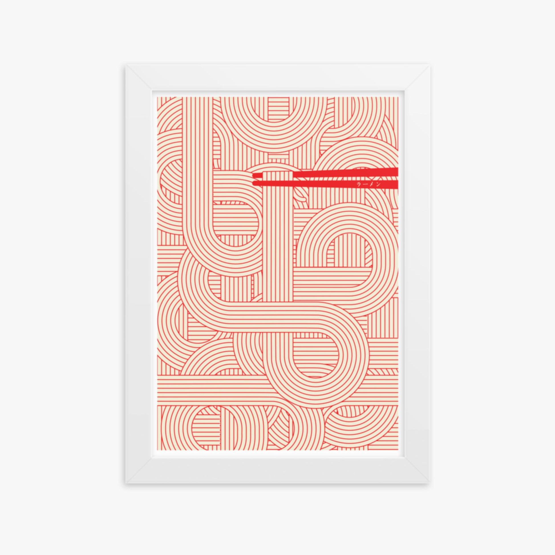 Modern illustration: Abstract Noodles 21x30 cm Poster With White Frame Frame