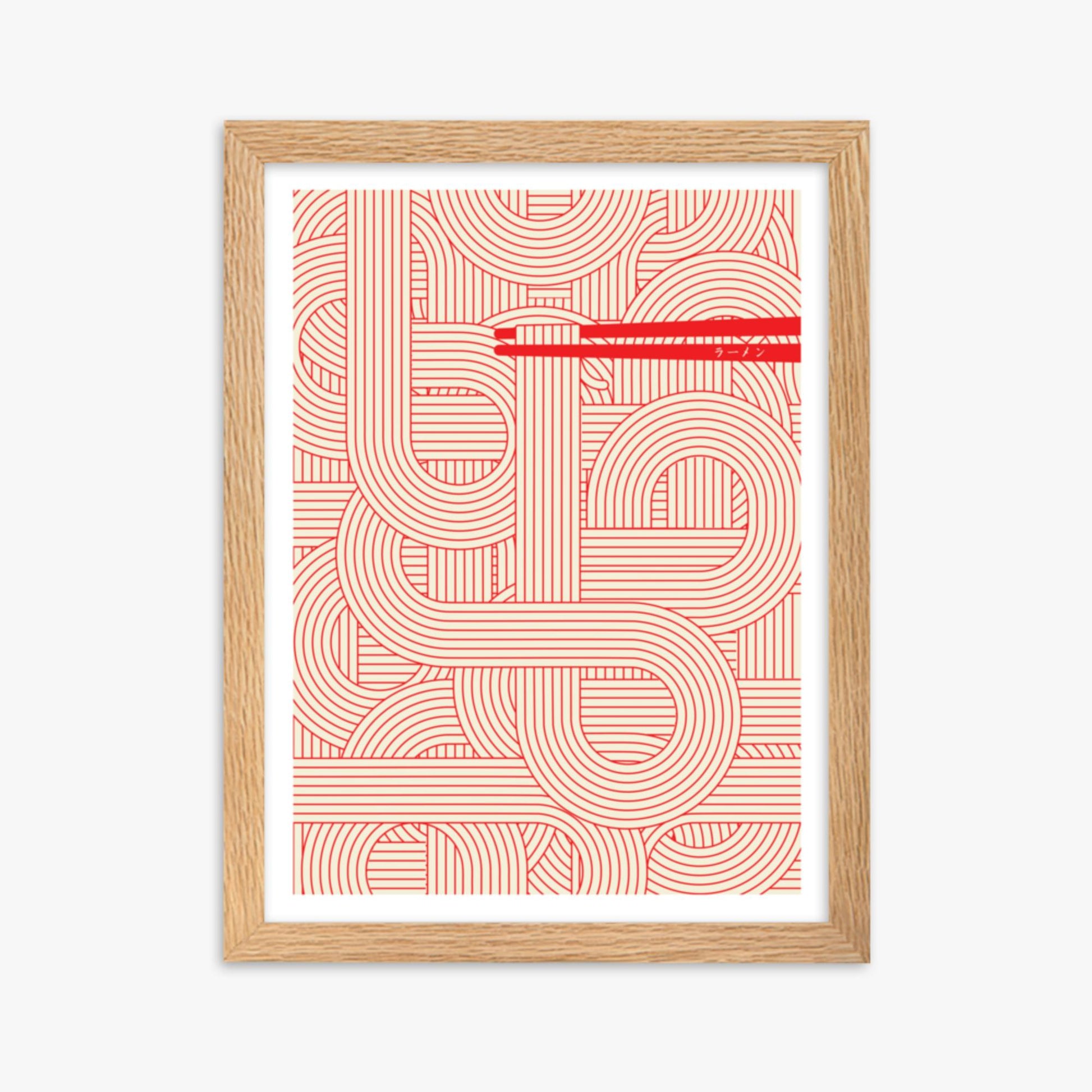 Modern illustration: Abstract Noodles 30x40 cm Poster With Oak Frame Frame