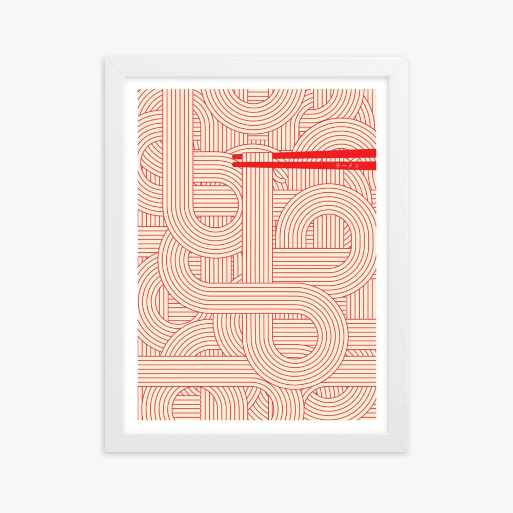 Modern illustration: Abstract Noodles 30x40 cm Poster With White Frame Frame