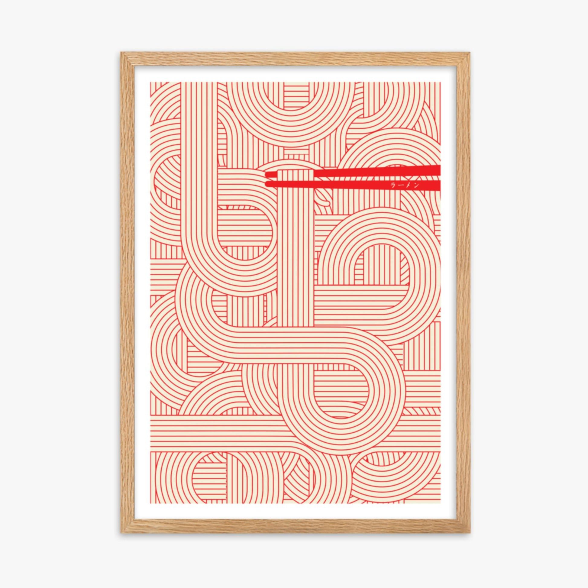 Modern illustration: Abstract Noodles 50x70 cm Poster With Oak Frame Frame