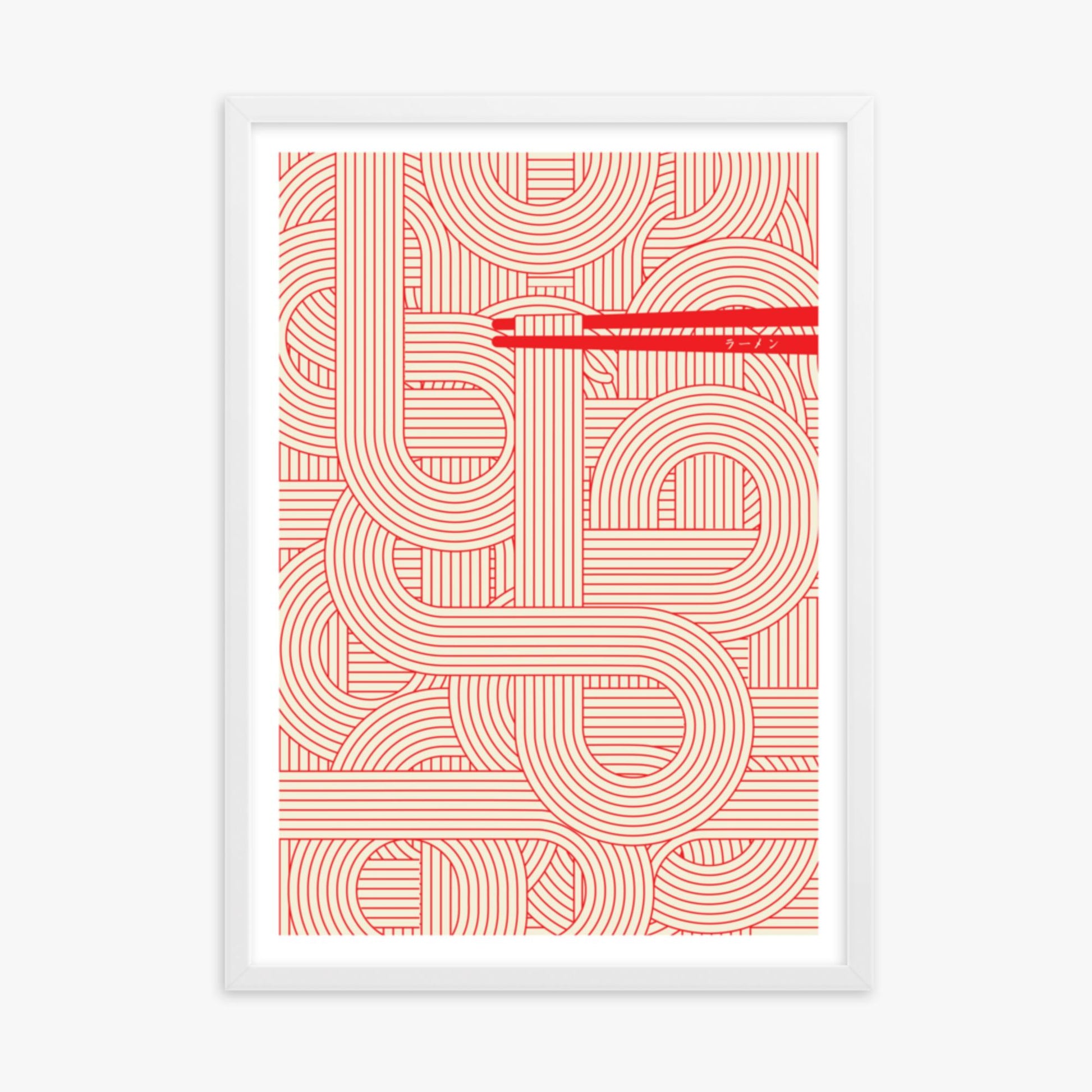 Modern illustration: Abstract Noodles 50x70 cm Poster With White Frame Frame