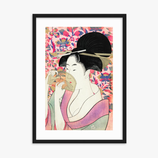 Utamaro Kitagawa - Kushi  50x70 cm Poster With Black Frame