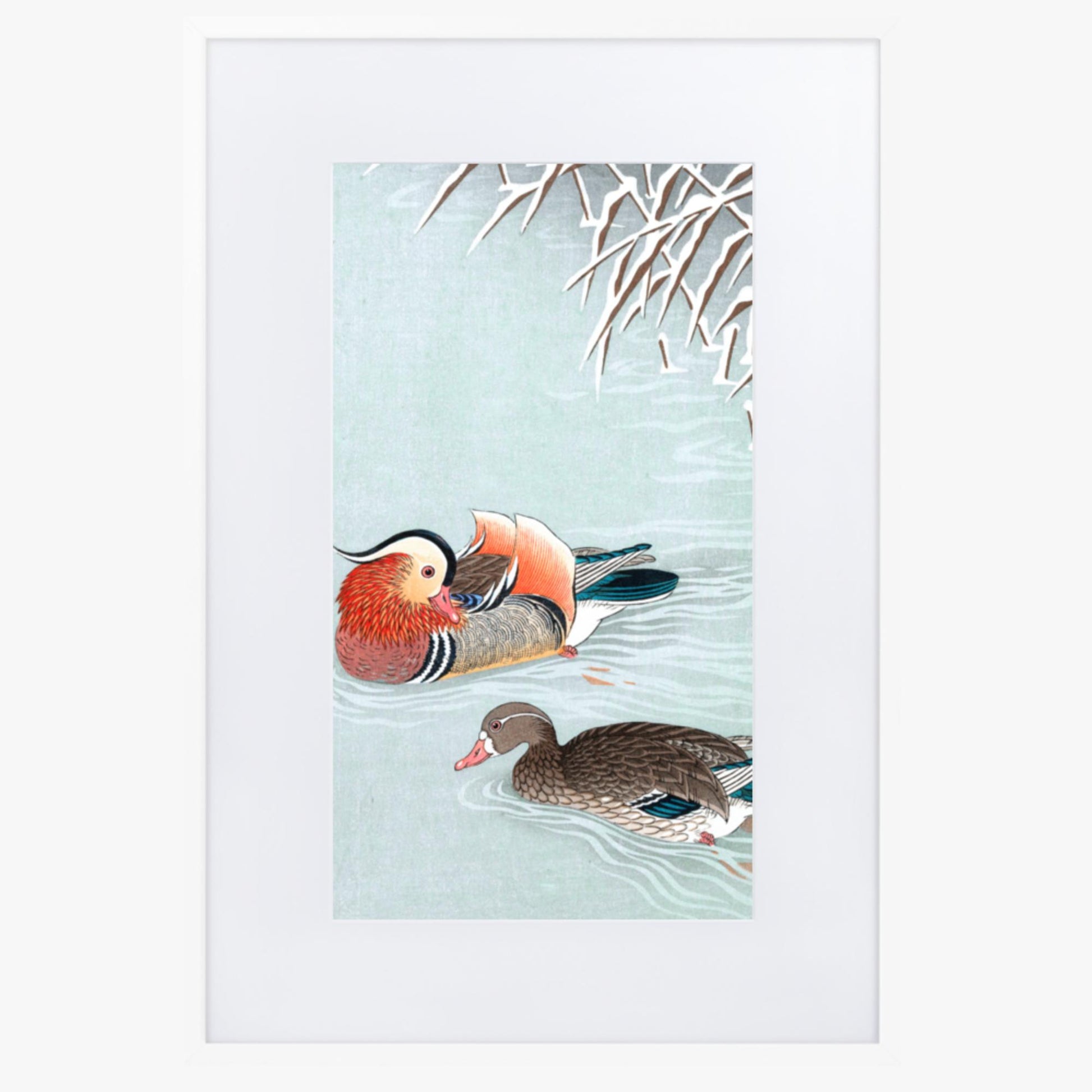 Ohara Koson - Mandarin Ducks 61x91 cm Poster With White Frame