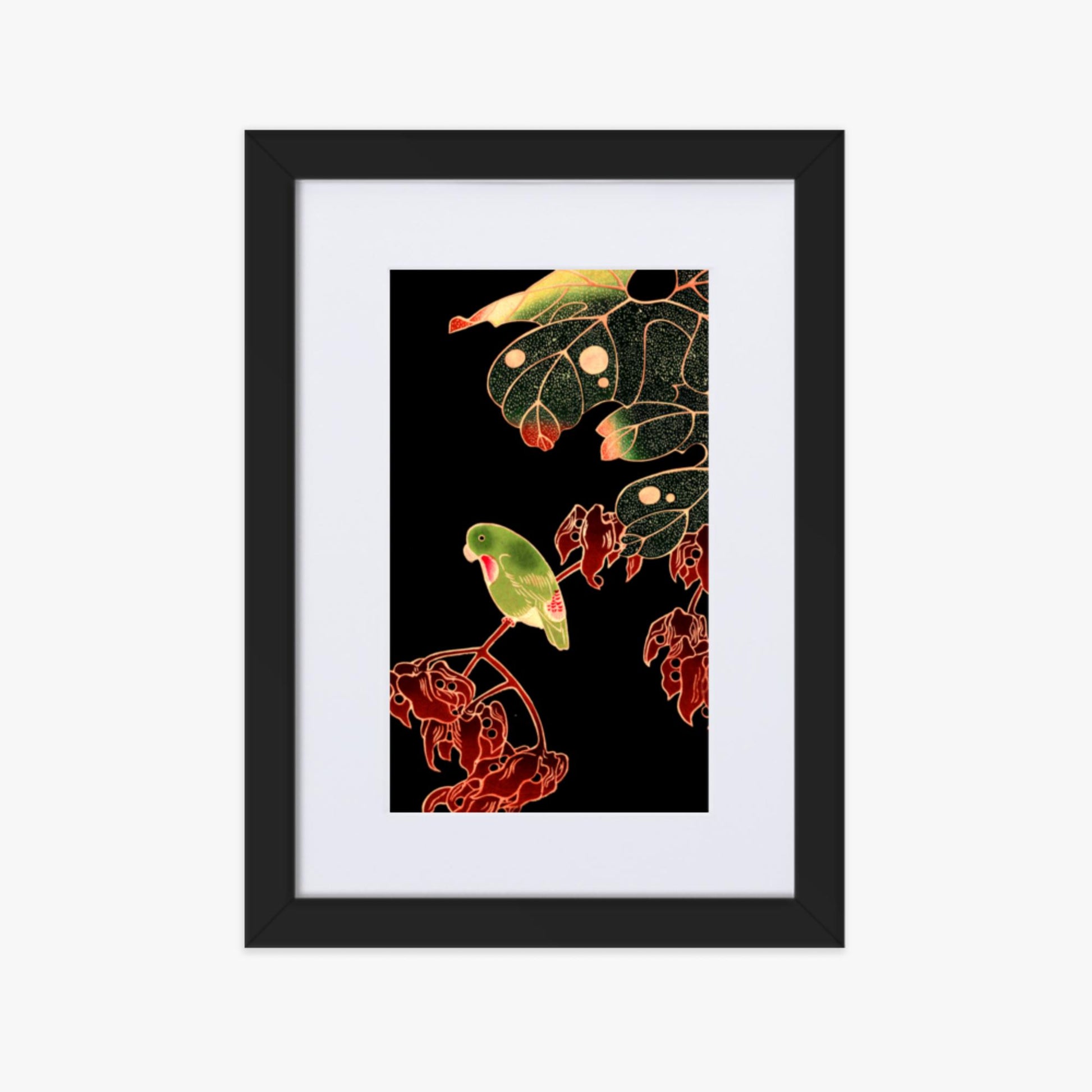 Ito Jakuchu - The Paroquet 21x30 cm Poster With Black Frame