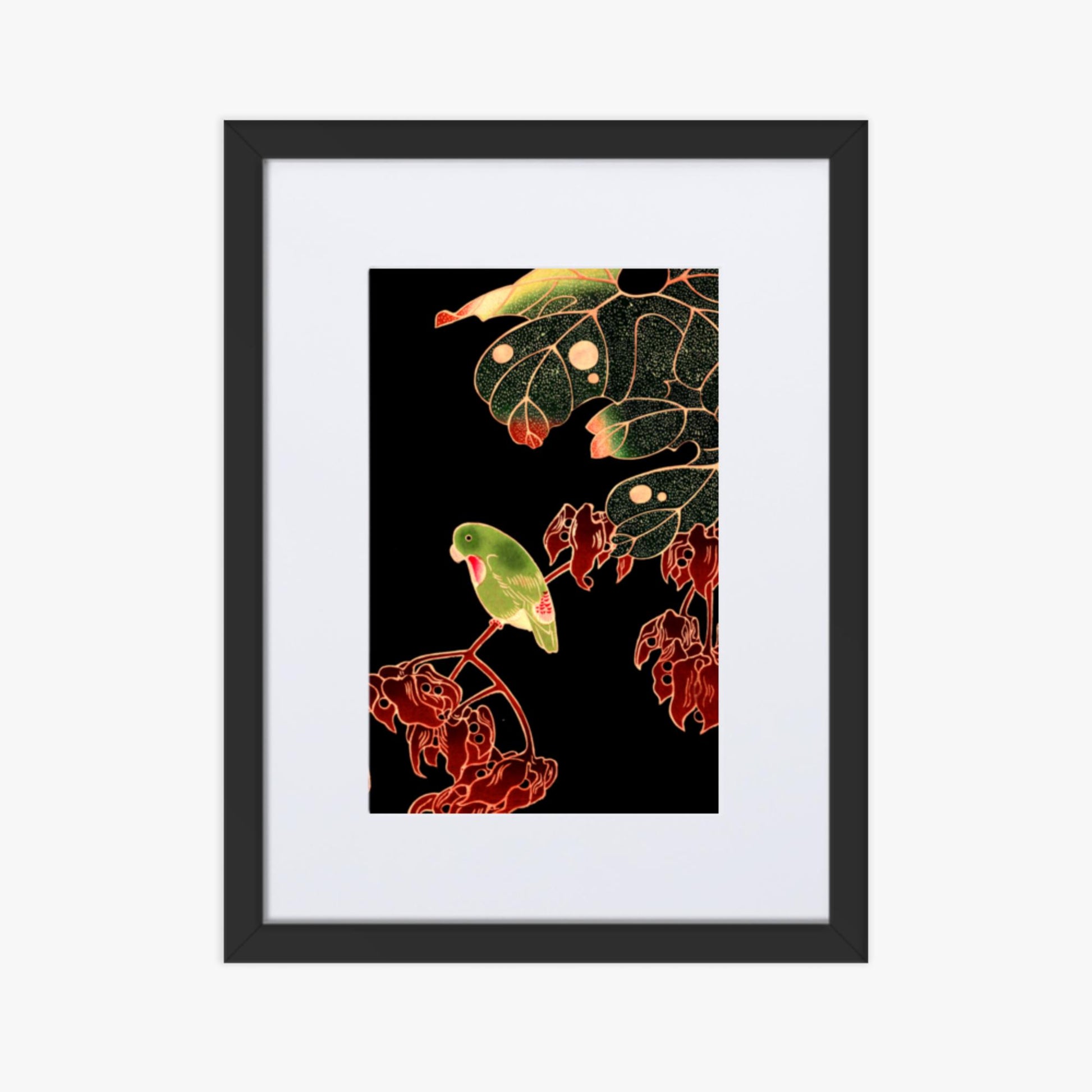 Ito Jakuchu - The Paroquet 30x40 cm Poster With Black Frame