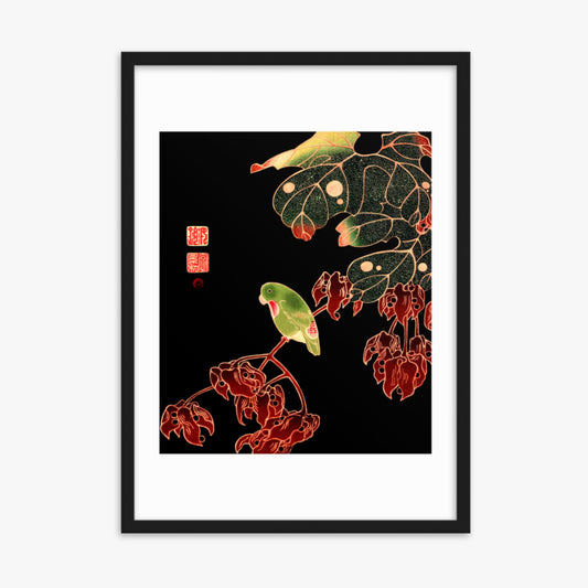 Ito Jakuchu - The Paroquet 50x70 cm Poster With Black Frame