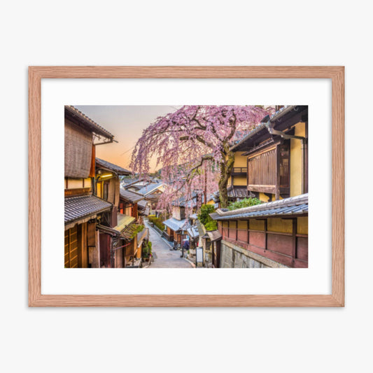 Kyoto, Japan in Sprint 18x24 in Poster With Oak Frame