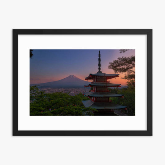 Red Pagoda 18x24 in Poster With Black Frame