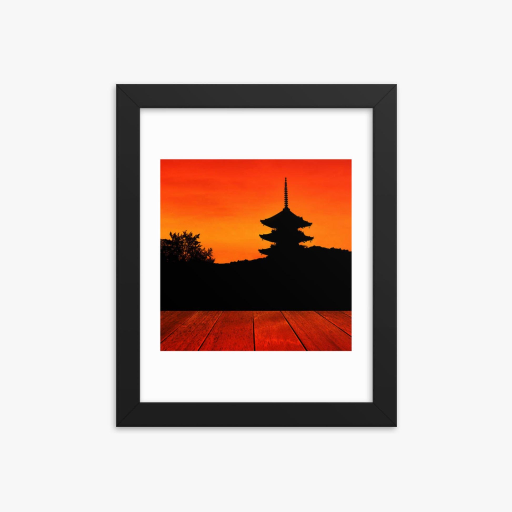 Sunset 8x10 in Poster With Black Frame