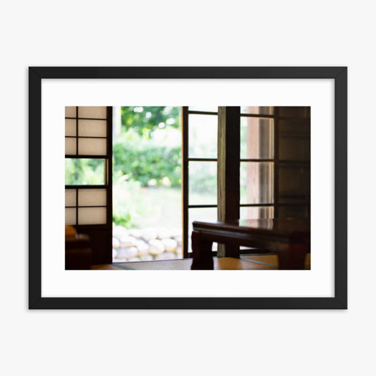 The edge and the garden seen from the Japanese room 18x24 in Poster With Black Frame