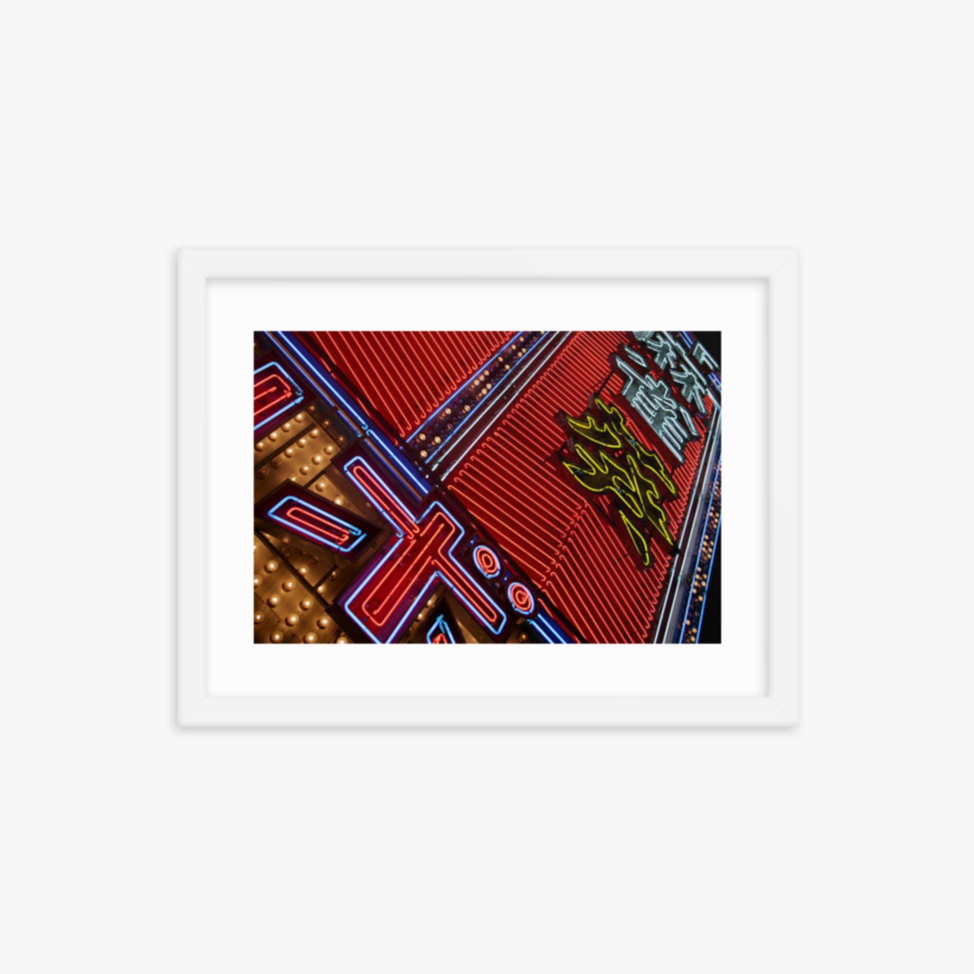 Japan Neon 12x16 in Poster With White Frame