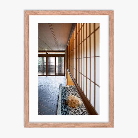 Japanese Inn 18x24 in Poster With Oak Frame