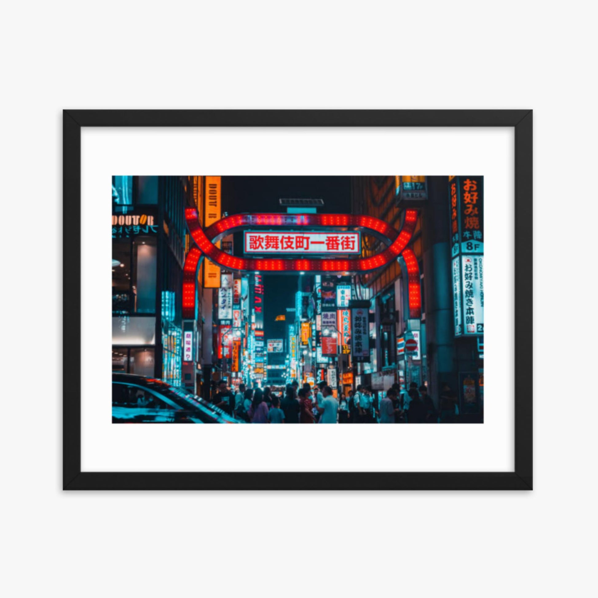 Kabukicho, Shinjuku at night 16x20 in Poster With Black Frame