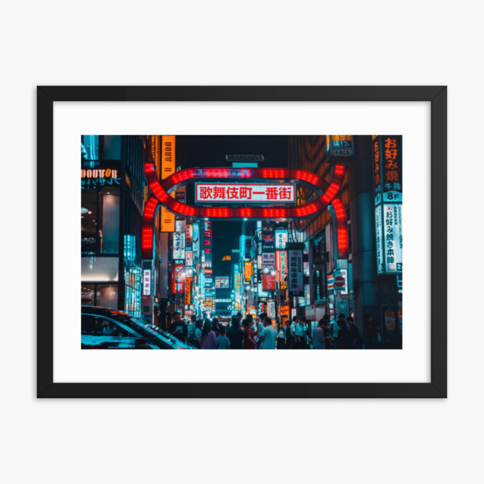 Kabukicho, Shinjuku at night 18x24 in Poster With Black Frame