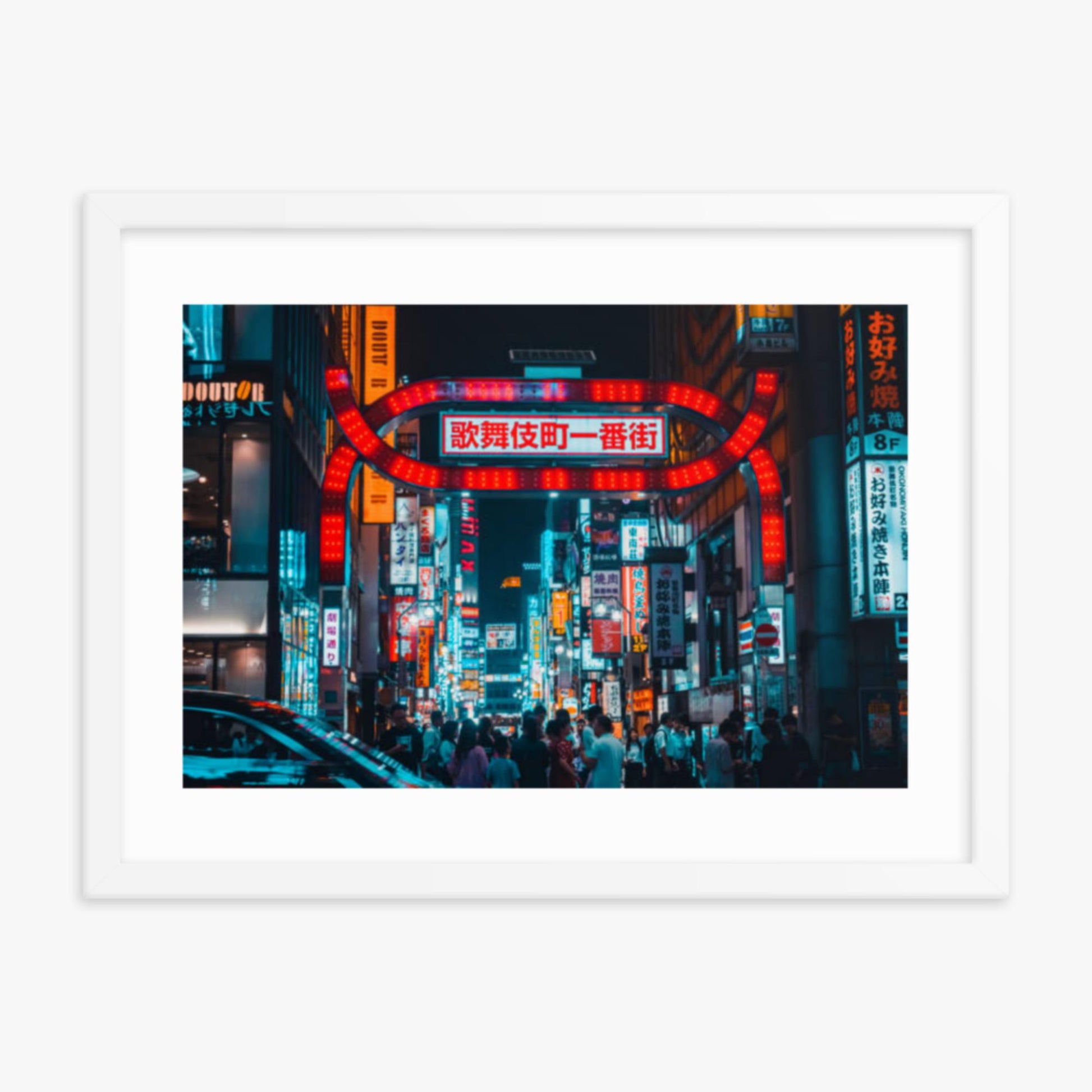 Kabukicho, Shinjuku at night 18x24 in Poster With White Frame