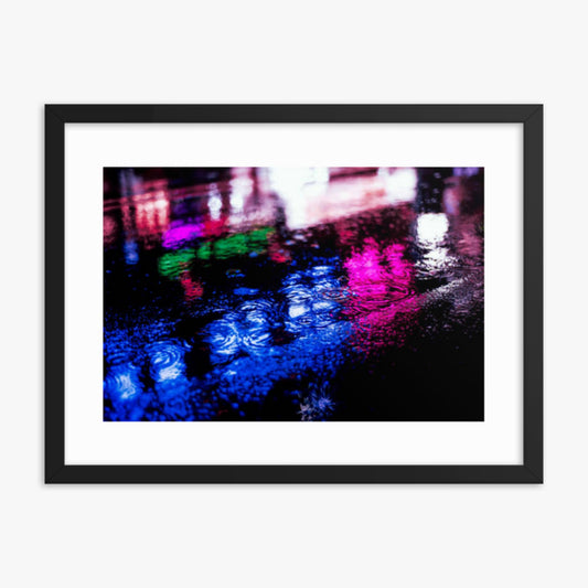 Rainy Night 18x24 in Poster With Black Frame