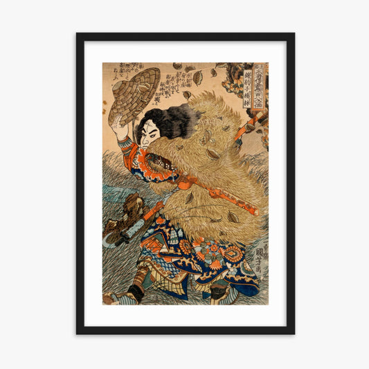 Utagawa Kuniyoshi - Kinhyoshi Yorin, Hero of the Suikoden 50x70 cm Poster With Black Frame